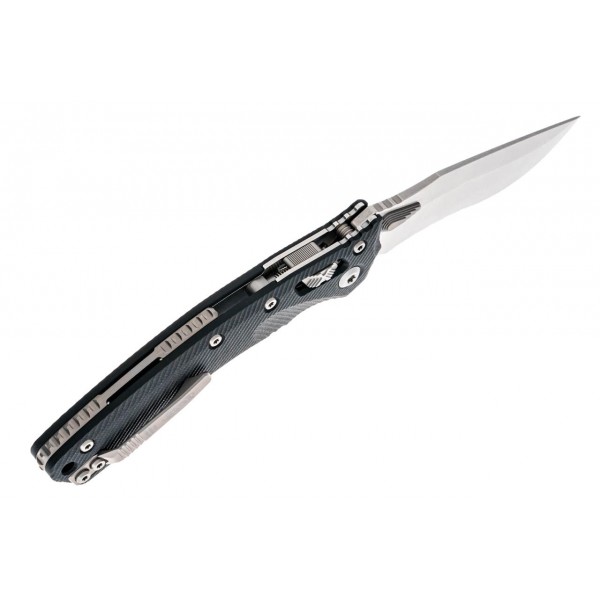 Ніж Microtech Amphibian Ram-Lok, клинок напівсер. Stwsh Fluted, руків'я чорне G10 - 137RL-11FLGTBK Ніж Microtech Amphibian Ram-Lok, клинок напівсер. Stwsh Fluted, руків'я чорне G10 - 137RL-11FLGTBK