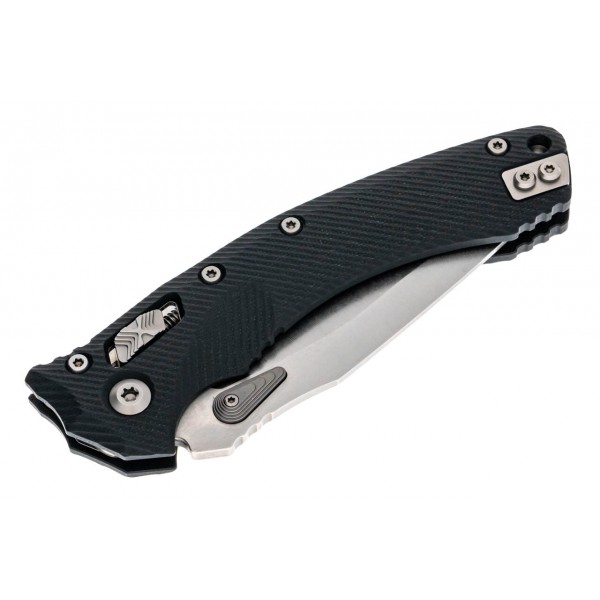 Ніж Microtech Amphibian Ram-Lok, клинок напівсер. Stwsh Fluted, руків'я чорне G10 - 137RL-11FLGTBK Ніж Microtech Amphibian Ram-Lok, клинок напівсер. Stwsh Fluted, руків'я чорне G10 - 137RL-11FLGTBK