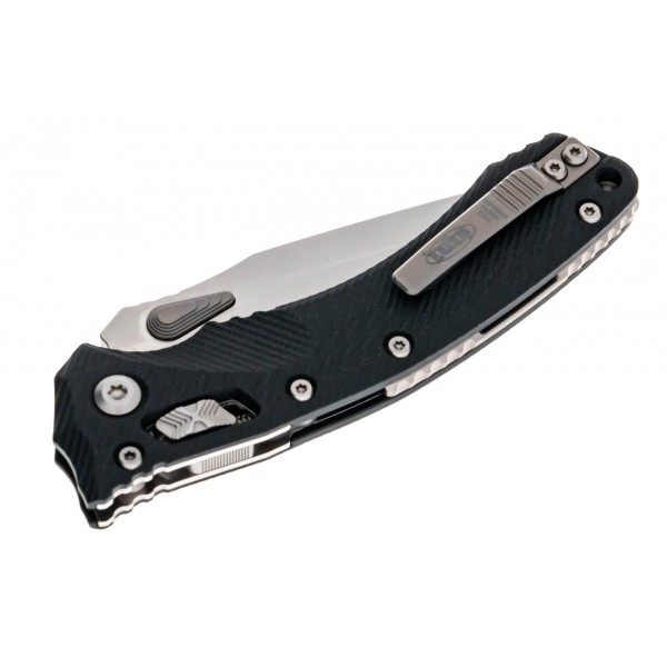 Ніж Microtech Amphibian Ram-Lok, клинок напівсер. Stwsh Fluted, руків'я чорне G10 - 137RL-11FLGTBK Ніж Microtech Amphibian Ram-Lok, клинок напівсер. Stwsh Fluted, руків'я чорне G10 - 137RL-11FLGTBK