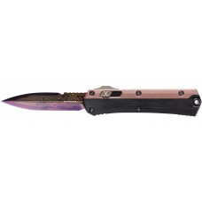 Ніж Microtech Glykon Marfione Select Bronze Baker Coppermai Damascus Rose Gold PVD Purple