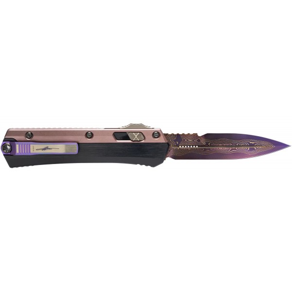 Ніж Microtech Glykon Marfione Select Bronze Baker Coppermai Damascus Rose Gold PVD Purple - 14090732 Ніж Microtech Glykon Marfione Select Bronze Baker Coppermai Damascus Rose Gold PVD Purple - 14090732
