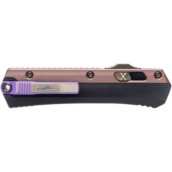 Ніж Microtech Glykon Marfione Select Bronze Baker Coppermai Damascus Rose Gold PVD Purple - 14090732 Ніж Microtech Glykon Marfione Select Bronze Baker Coppermai Damascus Rose Gold PVD Purple - 14090732