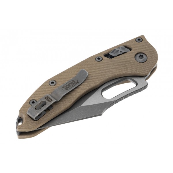 Ніж Microtech Stitch Ram-Lock, fluted, Apoc, руків'я G10 tan - 169RL-10APFLGTTA