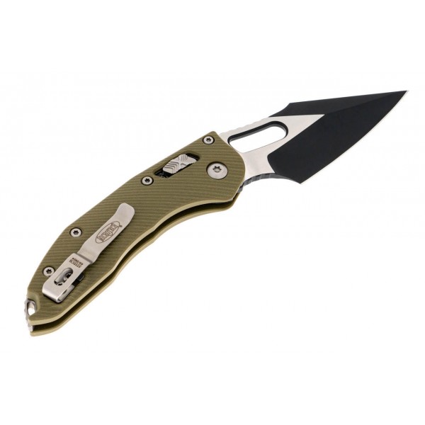 Ніж Microtech Stitch S/E Ram-Lock, fluted, чорний клинок, руків'я G10 G10 OD green - 169RL-1FLGTOD Ніж Microtech Stitch S/E Ram-Lock, fluted, чорний клинок, руків'я G10 G10 OD green - 169RL-1FLGTOD