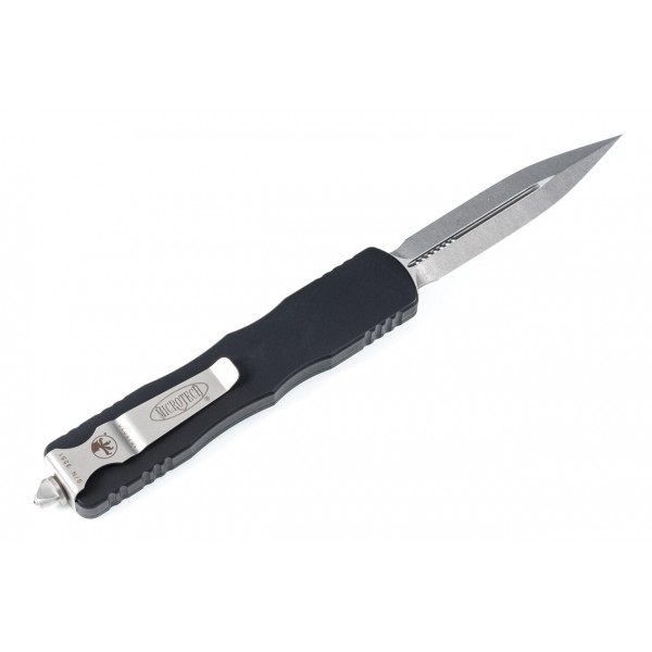 Ніж Microtech Dirac Delta D/E OTF, stonewash клинок, чорне руків'я - 227-10 Ніж Microtech Dirac Delta D/E OTF, stonewash клинок, чорне руків'я - 227-10