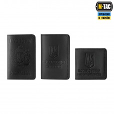 M-Tac Набір обкладинок для військового квитка, посвідчення УБД та паспорта Black