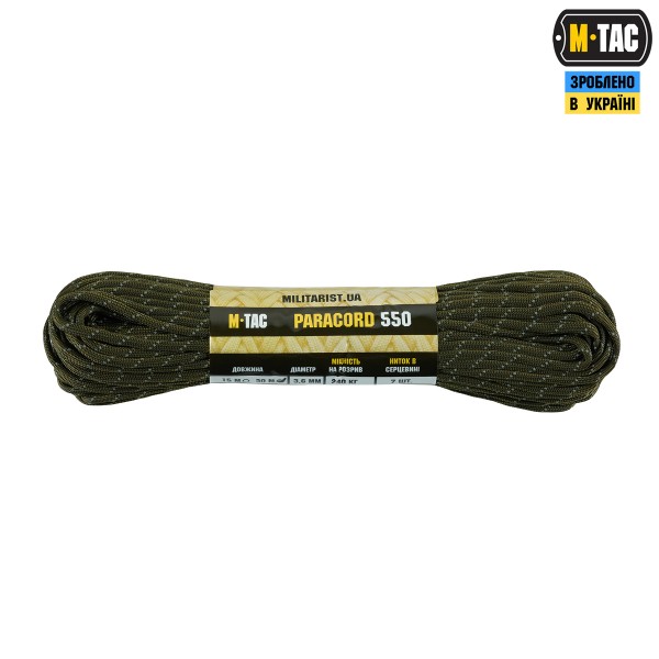 M-Tac паракорд 550 type III 30m OD Green Reflective - 10260199