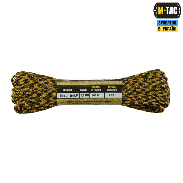 M-Tac паракорд 550 type III 30m Black/Goldenrod - 10260234