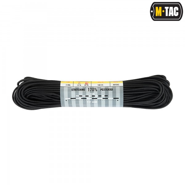 M-Tac паракорд Shock-Cord 3 mm Black 30м - 10281002 M-Tac паракорд Shock-Cord 3 mm Black 30м - 10281002