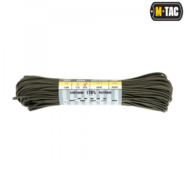 M-Tac паракорд Shock-Cord 3mm 30m OD Green - 10281143 M-Tac паракорд Shock-Cord 3mm 30m OD Green - 10281143
