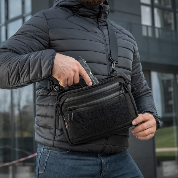 M-Tac сумка Admin Bag Medium Elite с липучкой Hex Black - 10415002