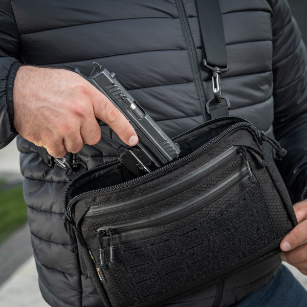 M-Tac сумка Admin Bag Medium Elite с липучкой Hex Black - 10415002