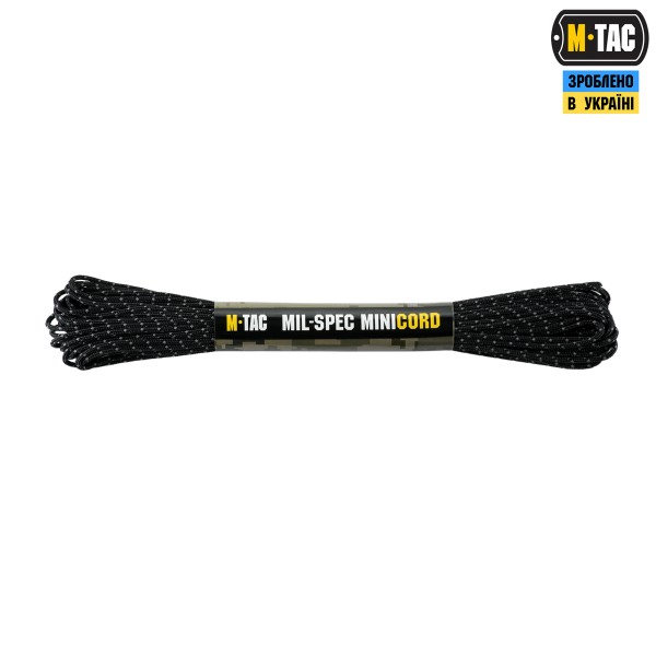 M-Tac паракорд Minicord Mil-Spec 15m Black Reflective - 10546299