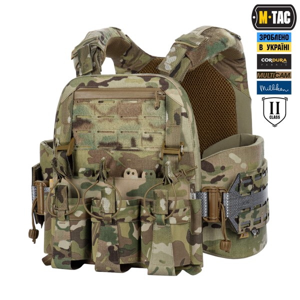 M-Tac плитоноска Cuirass Tiger Elite 2 клас захисту (розмір плити M) Multicam - 10575008-XL/2XL