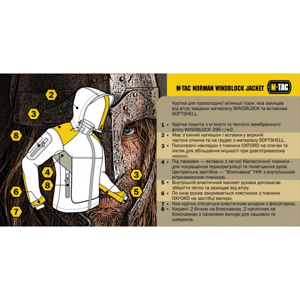 M-Tac куртка Norman Windblock Fleece Olive - 20027001-S M-Tac куртка Norman Windblock Fleece Olive - 20027001-S
