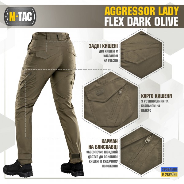 M-Tac штани Aggressor Lady Flex Dark Olive - 20069048 M-Tac штани Aggressor Lady Flex Dark Olive - 20069048
