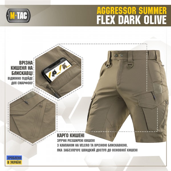 M-Tac шорты Aggressor Summer Flex Dark Olive - 20472048-L M-Tac шорты Aggressor Summer Flex Dark Olive - 20472048-L