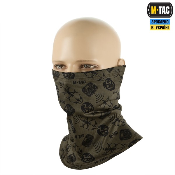 M-Tac шарф-труба микрофлис Drone Pattern Dark Olive - 40424048-L/XL