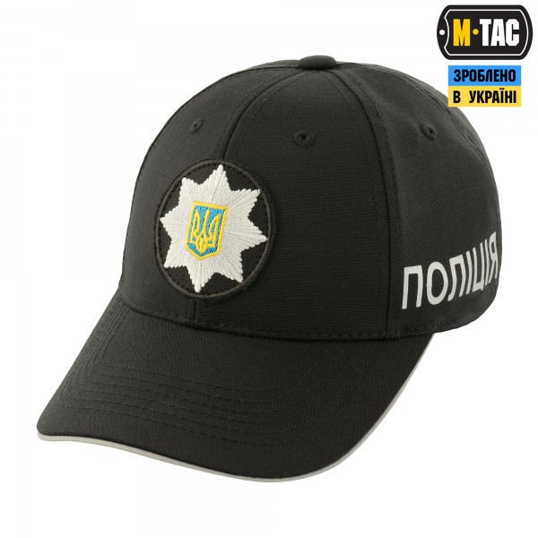 M-Tac бейсболка Поліція Elite Flex рип-стоп Black - 40559002 M-Tac бейсболка Поліція Elite Flex рип-стоп Black - 40559002