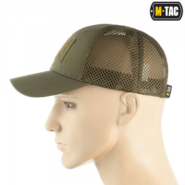 M-Tac бейсболка з липучкою та сіткою Flex ріп-стоп Dark Olive - 40570048