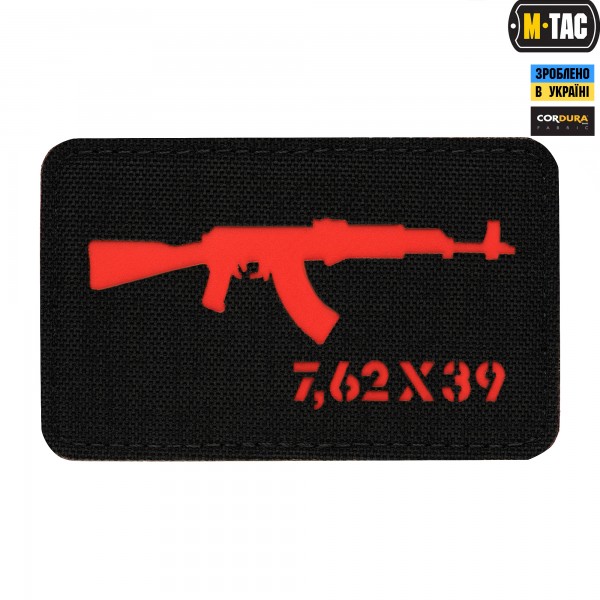 M-Tac нашивка AKM 7,62х39 Laser Cut Black/Red - 51110233
