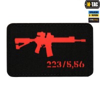 M-Tac нашивка AR-15 .223/5,56 Laser Cut Black/Red