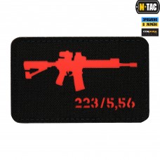 M-Tac нашивка AR-15 .223/5,56 Laser Cut Black/Red