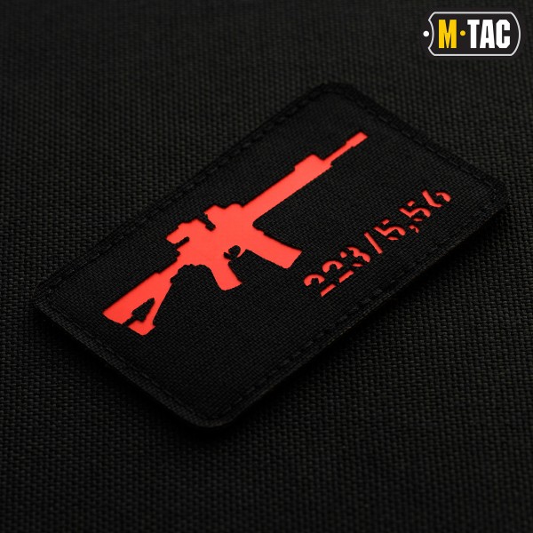 M-Tac нашивка AR-15.223/5,56 Laser Cut Black/Red - 51111233