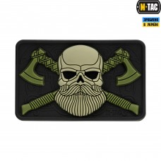 M-Tac нашивка Bearded Skull 3D ПВХ Black/Olive