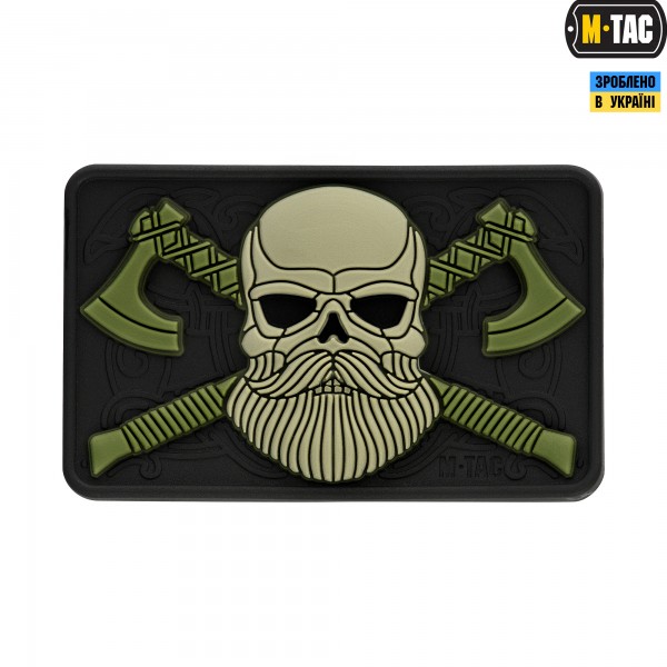M-Tac нашивка Bearded Skull 3D PVC Black/Olive - 51113201