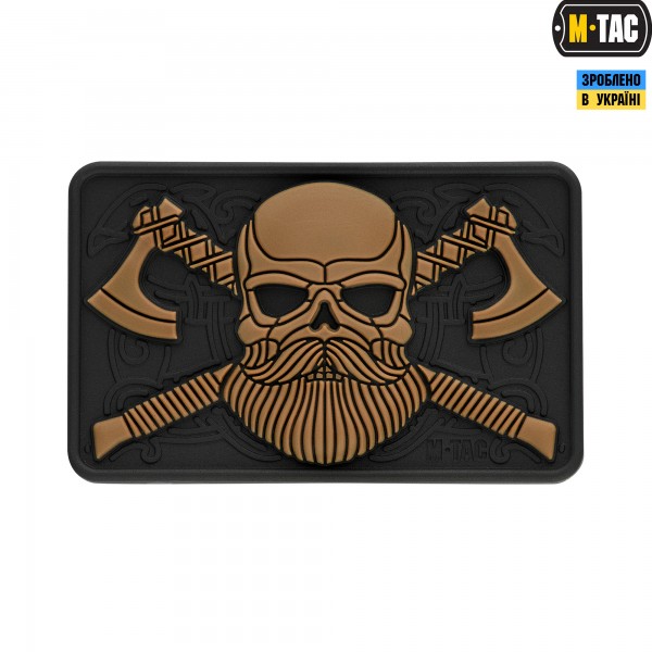 M-Tac нашивка Bearded Skull 3D PVC Black/Coyote - 51113205