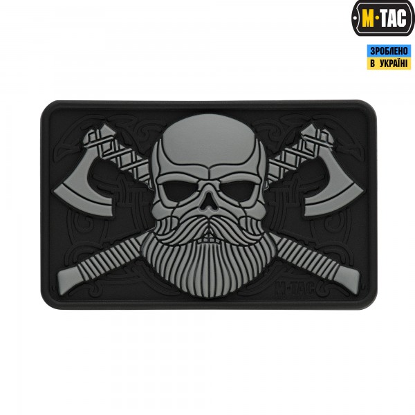 M-Tac нашивка Bearded Skull 3D PVC Black/Grey - 51113211