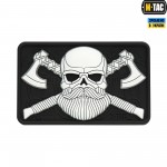 M-Tac нашивка Bearded Skull 3D PVC Black/White