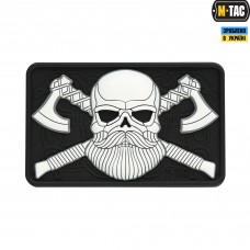 M-Tac нашивка Bearded Skull 3D ПВХ Black/White