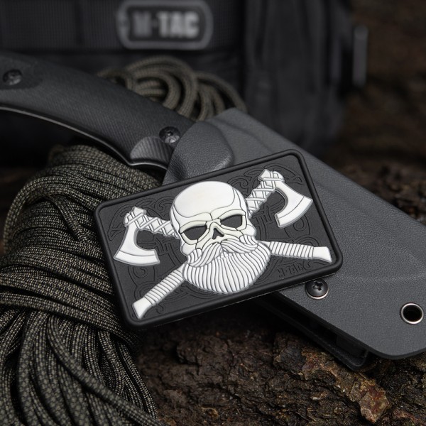 M-Tac нашивка Bearded Skull 3D ПВХ Black/White - 51113236