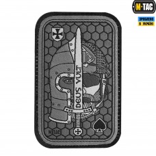 M-Tac нашивка Deus Vult Ace (жаккард) сіра