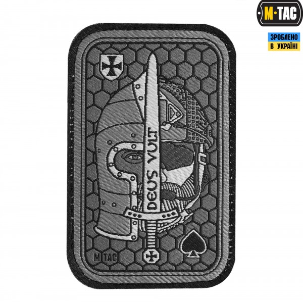 M-Tac нашивка Deus Vult Ace (жаккард) сіра - 51117011