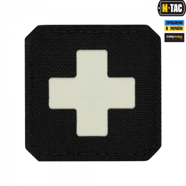 M-Tac нашивка Medic Cross Laser Cut Black/світлонакопичувач - 51122299