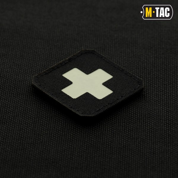 M-Tac нашивка Medic Cross Laser Cut Black/світлонакопичувач - 51122299