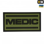 M-Tac нашивка Medic ПВХ олива/чорний