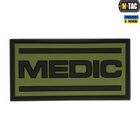 M-Tac нашивка Medic ПВХ олива/чорний