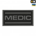 M-Tac нашивка Medic ПВХ чорний/сірий