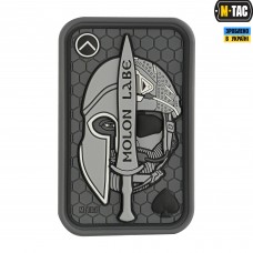 M-Tac нашивка Molon Labe Ace 3D PVC Grey