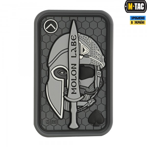 M-Tac нашивка Molon Labe Ace 3D ПВХ сіра - 51127011