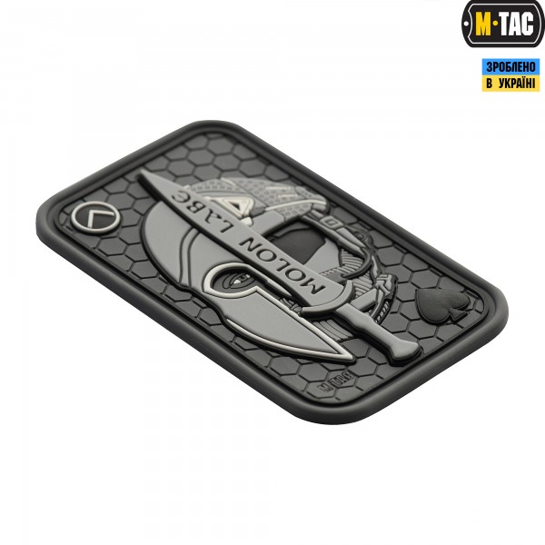 M-Tac нашивка Molon Labe Ace 3D ПВХ сіра - 51127011