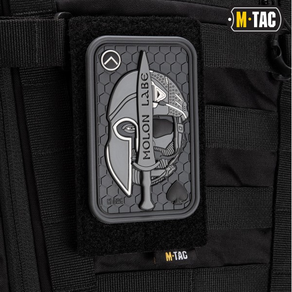 M-Tac нашивка Molon Labe Ace 3D ПВХ сіра - 51127011