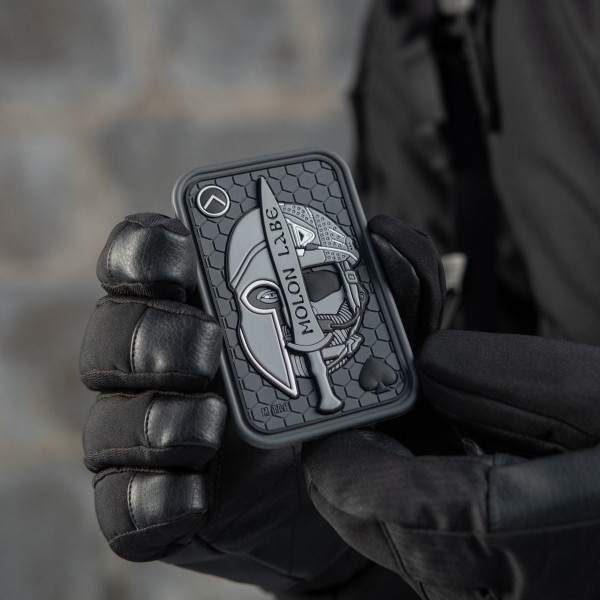 M-Tac нашивка Molon Labe Ace 3D ПВХ сіра - 51127011