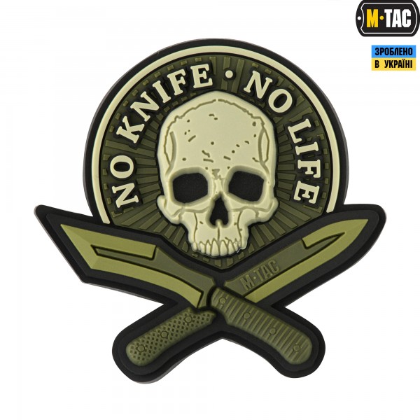 M-Tac нашивка No Knife - No Life 3D ПВХ олива - 51128001