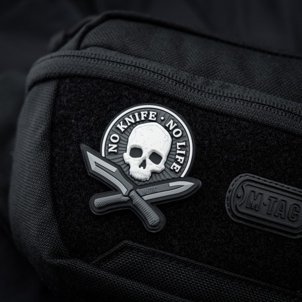 M-Tac нашивка No Knife - No Life 3D ПВХ чорно-біла - 51128236 M-Tac нашивка No Knife - No Life 3D ПВХ чорно-біла - 51128236