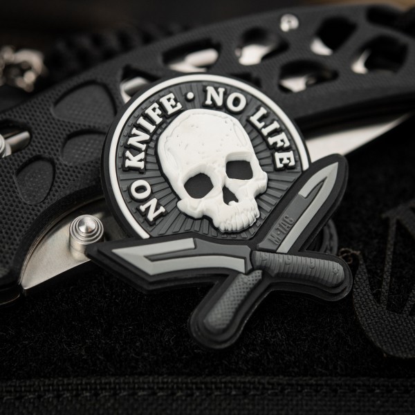 M-Tac нашивка No Knife - No Life 3D ПВХ чорно-біла - 51128236 M-Tac нашивка No Knife - No Life 3D ПВХ чорно-біла - 51128236